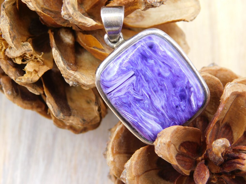 Smykke i sølv 925 med Ciaroite av topp kvalitet, ett av sitt slag. - Høyde: 31 mm - Bredde: 20 mm- 8.2 g - (1) #1.0