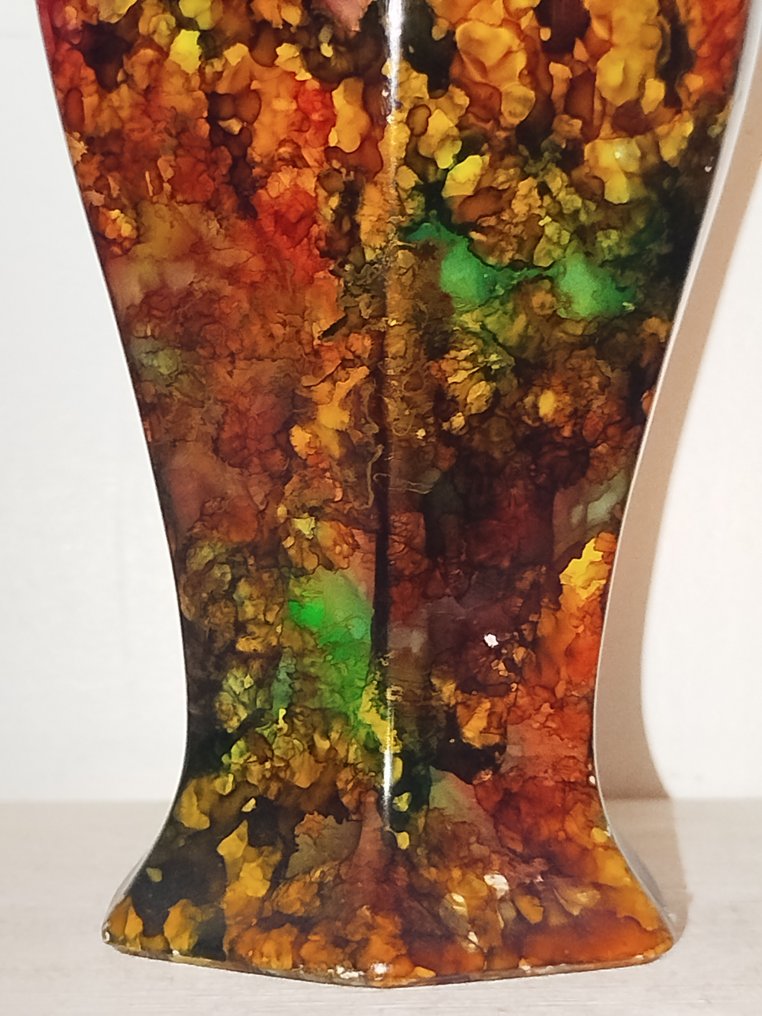 Jean-Noël Bouillet (1943...) - Lidded vase - Glass, Double coat lacquer technique #1.0