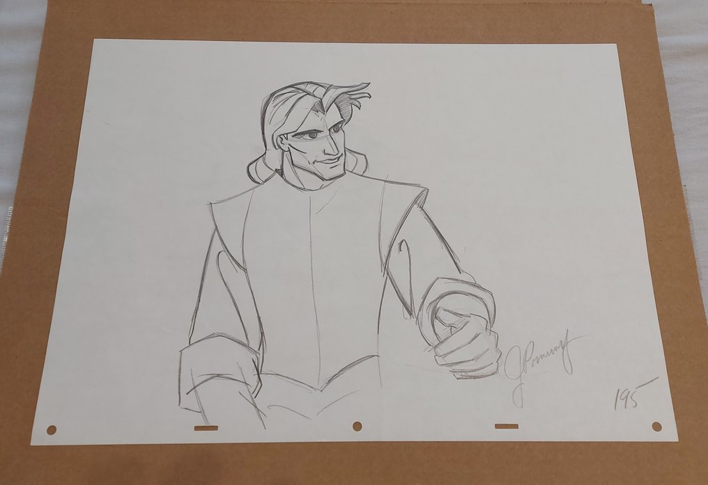 Disney Original drawing - Pocahontas - Disney John Smith disegno originale produzione - 1995 #1.0
