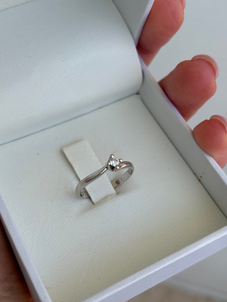 Δαχτυλίδι αρραβώνων - 18 καράτια Λευκός χρυσός Διαμάντι (Φυσικό)  - στρογγυλός λαμπερός κοπής #2.1