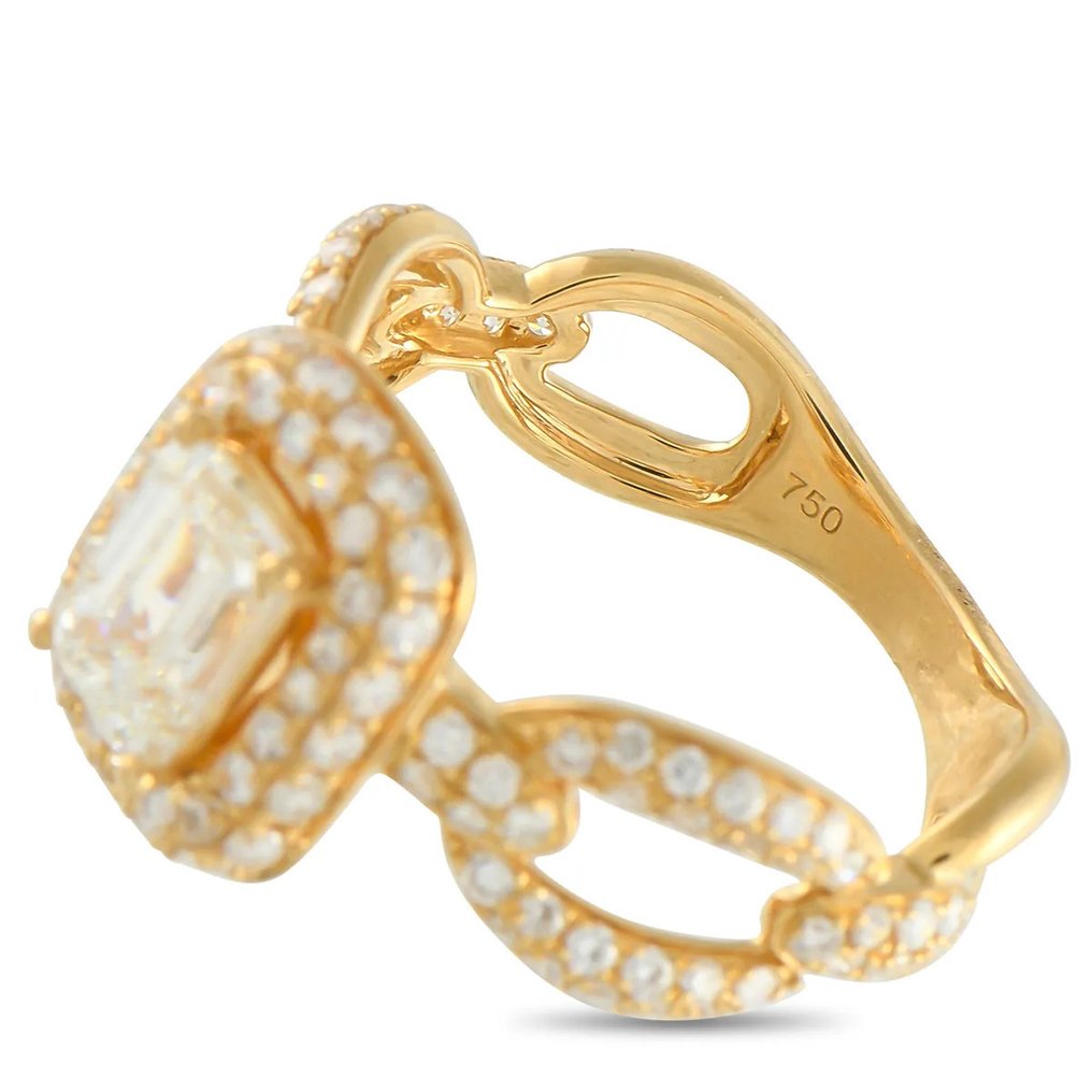 Δαχτυλίδι - 18 καράτια Δαχτυλίδι με κίτρινο χρυσό 18K και διαμάντι 1.80ct σε οβάλ σύνδεσμο, Κίτρινο χρυσό - 1.80ct. tw. Διαμάντι (Φυσικό) #3.2