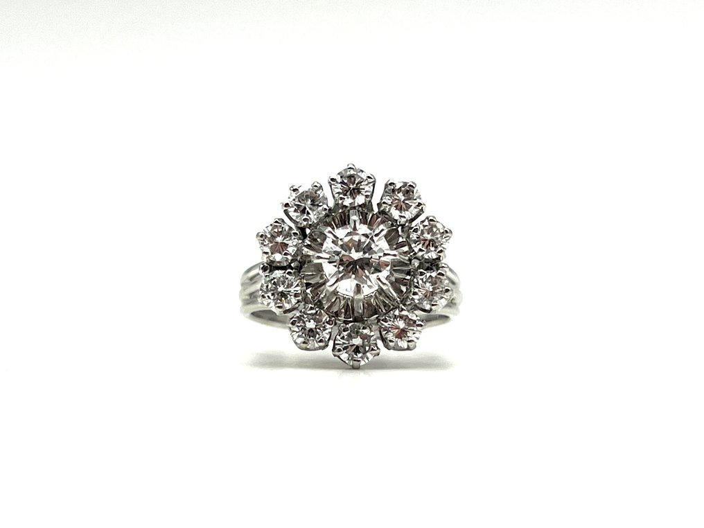 戒指 - 18K包金 白金, 白金 -  0.75ct. tw. 钻石 (天然)  #4.3