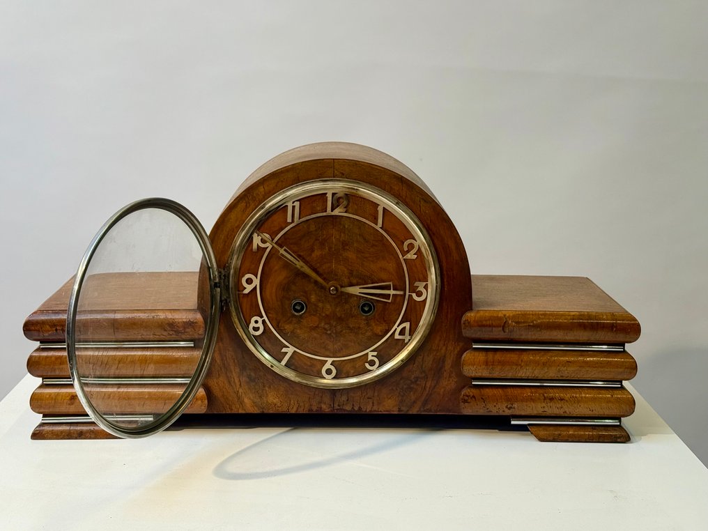 时钟 -  艺术装饰 木, 黄铜 - 1930-1940 #4.3