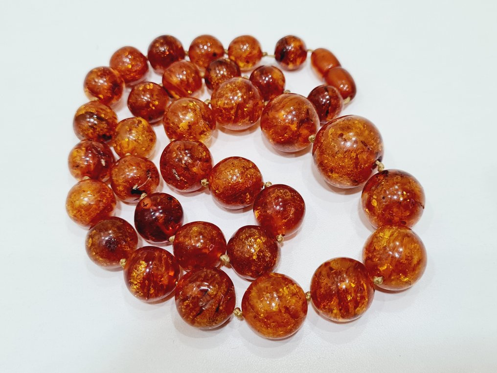 αλυσίδα από Βαλτικό κεχριμπάρι - Σειρά από χάντρες - Amber κεχριμπάρι #1.0