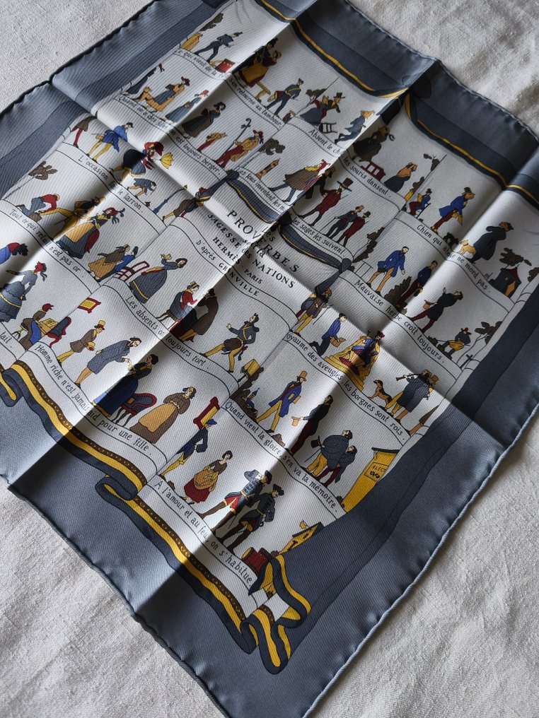 Hermès - LES PROVERBES SONT LA SAGESSE DES NATIONS by Hugo Grygkar. Gavroche - Könnyű selyem #4.3