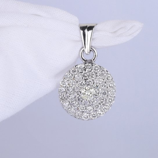 Κρεμαστό κόσμημα - 14 καράτια Λευκός χρυσός -  1.98ct. tw. Διαμάντι (Φυσικό) - Μενταγιόν με διαμάντια #1.0