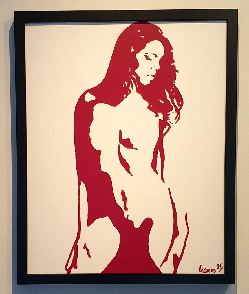 Liesens - Beauty ( handpainted on canvas) met lijst. #1.0