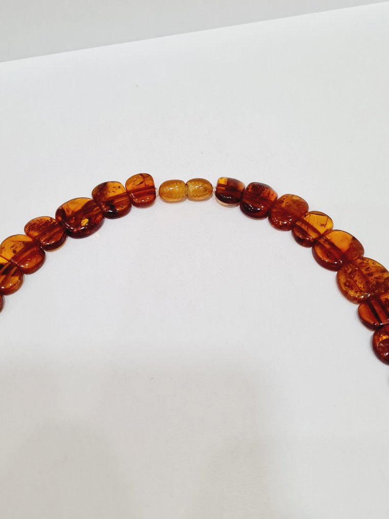 Όμορφο απολιθωμένο κεχριμπάρι chokar. - Κολιέ τσόκερ - Κρίκος από κεχριμπάρι #4.3