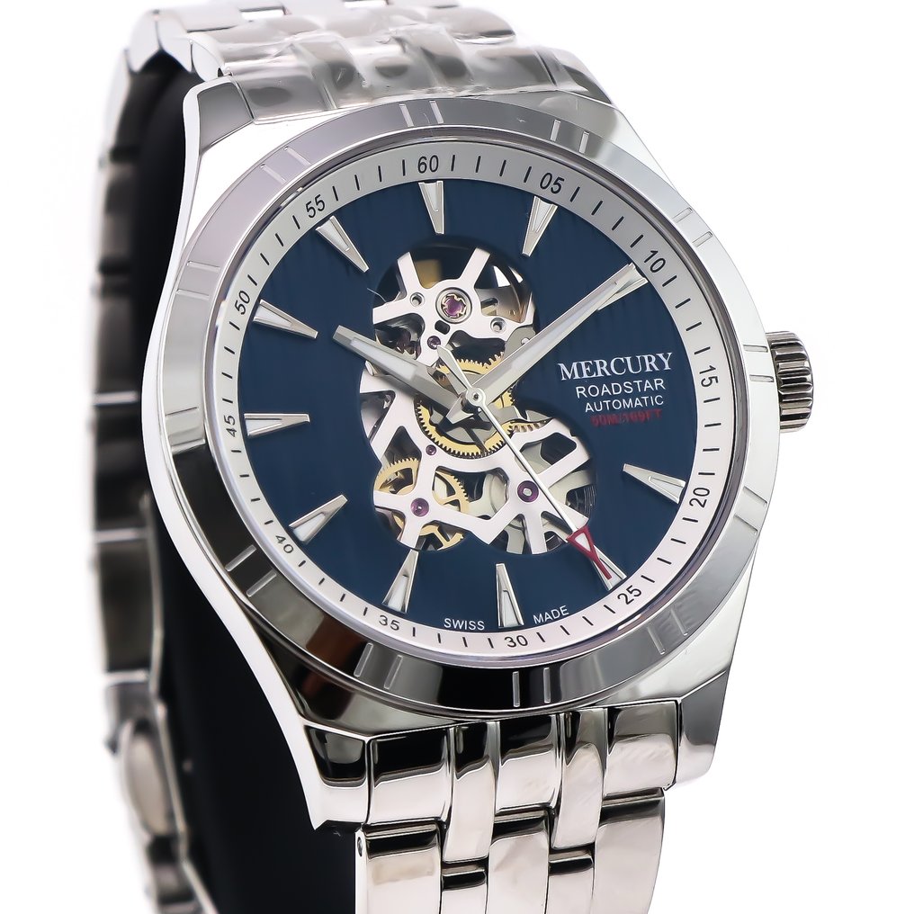 Mercury - Roadstar Skeleton Automatic Swiss Watch - MEA493SK-SS-9 - χωρίς τιμή ασφαλείας - Άνδρες - 2020+ #1.0