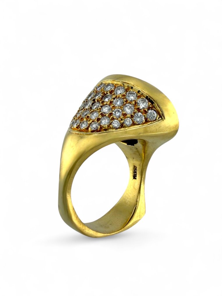 戒指 - 18 克拉 黃金, 18K黄金双面戒指和2.0克拉钻戒 - 2.00ct. tw. 鉆石 (天然) #2.1