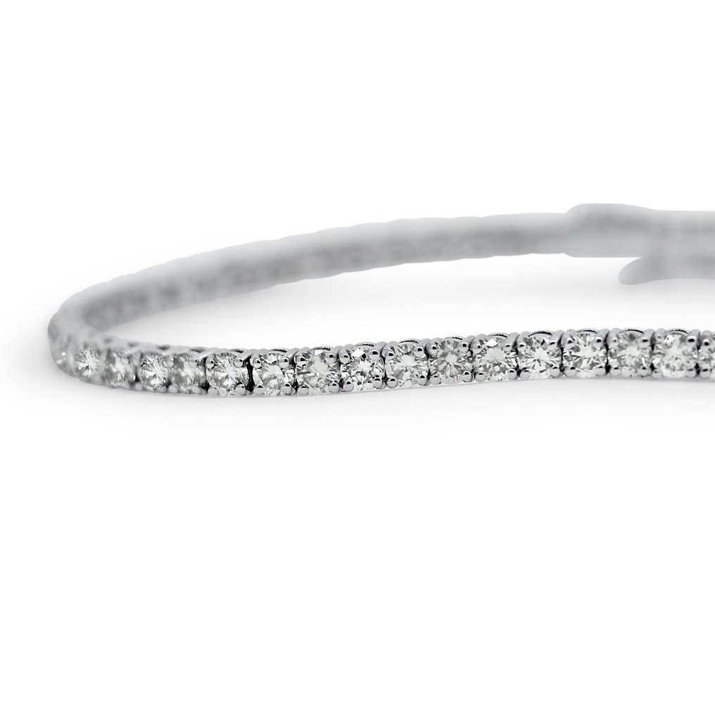 χωρίς τιμή ασφαλείας - Βραχιόλι - 14 καράτια Λευκός χρυσός -  4.98ct. tw. Διαμάντι (Φυσικό) - Χρώμα D-F SI1-SI3 #3.2