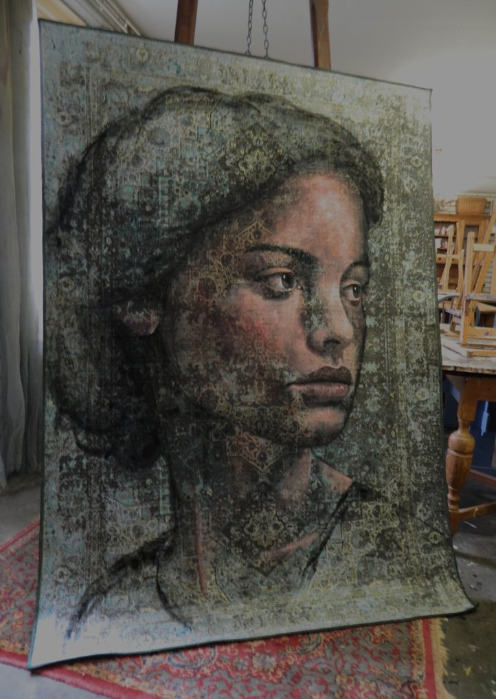 Jacqueline Klein Breteler - “Inward gaze.”-painting on a carpet-XXL #3.2