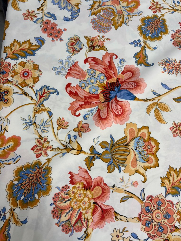 Teppe- og gardinstoff i satengbomull med luksuriøst design ANANDA, oransje - Polstringsstoff  - 400 cm - 280 cm #1.0