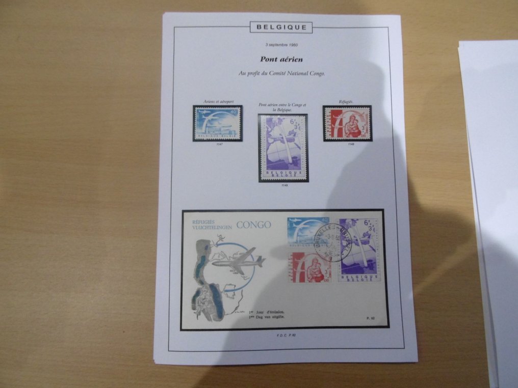 比利時 1960 - 专门的展览板收藏,包括图版编号、FDC、变体等。 - OBP 1133/1138-1139/1146-1147/1149 #4.3