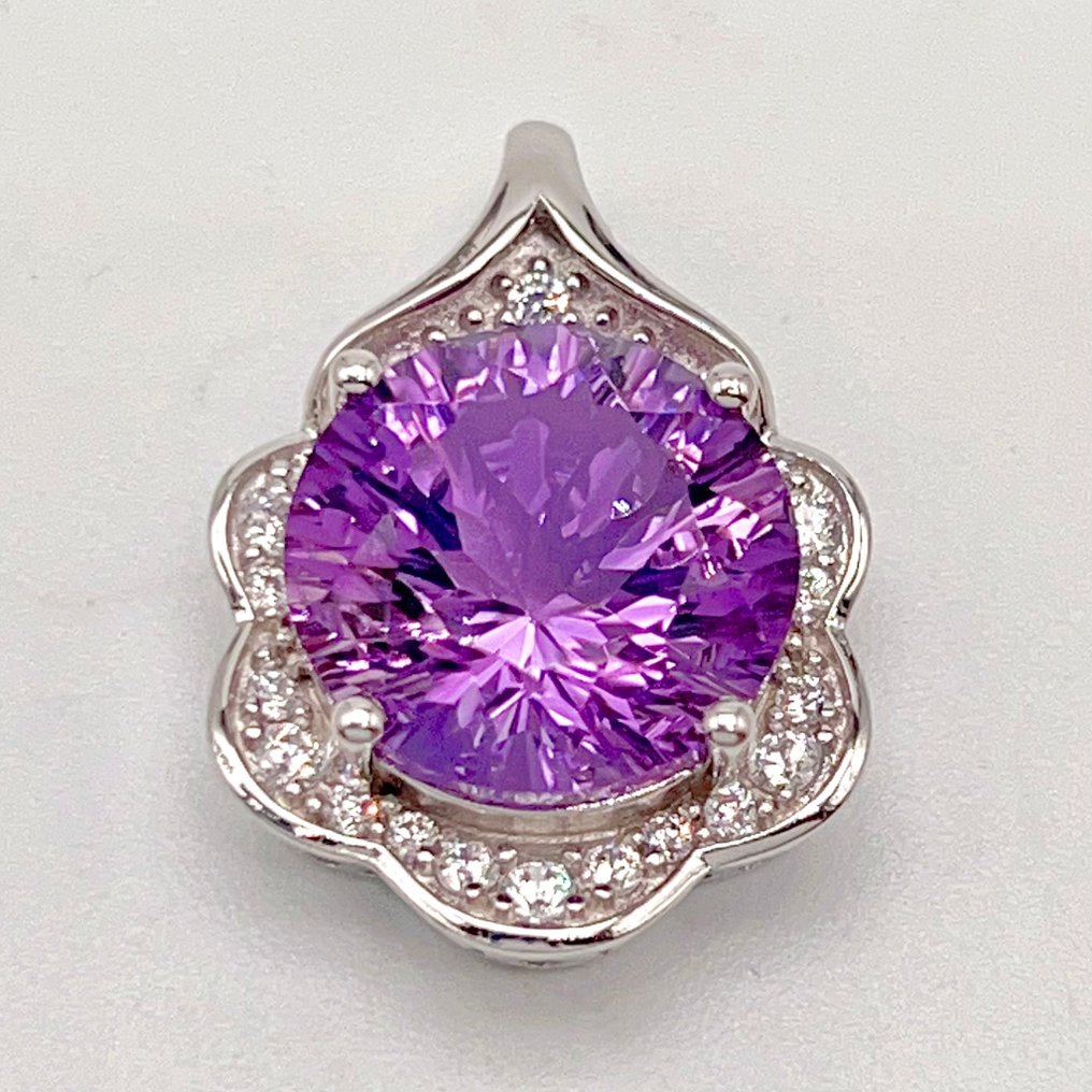χωρίς τιμή ασφαλείας - Κολιέ Ασημί Αμέθυστος - 9.5CT #4.3
