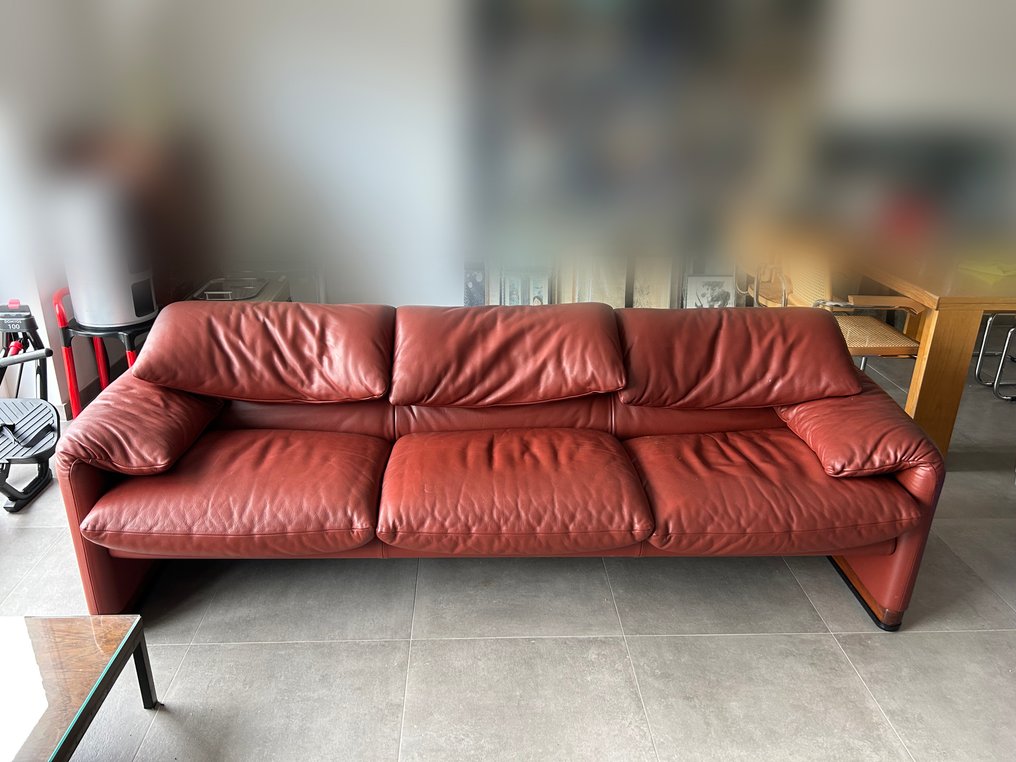 Cassina - Vico Magistretti - 梳化 - Maralunga - 皮革, 木 - 卡西纳 MARALUNGA 沙发 #1.0