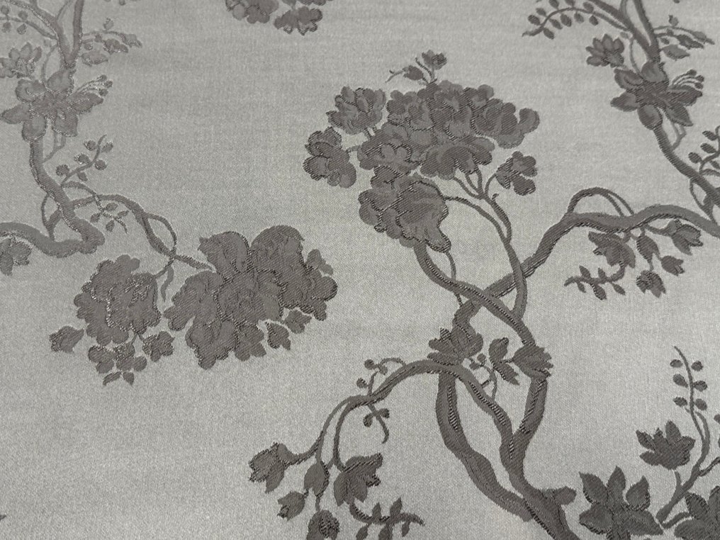 Silk lampasso with intertwined floral branches – Subtle elegance for refined interiors - Upholstery fabric - 2.5 m - 1.4 m #3.2