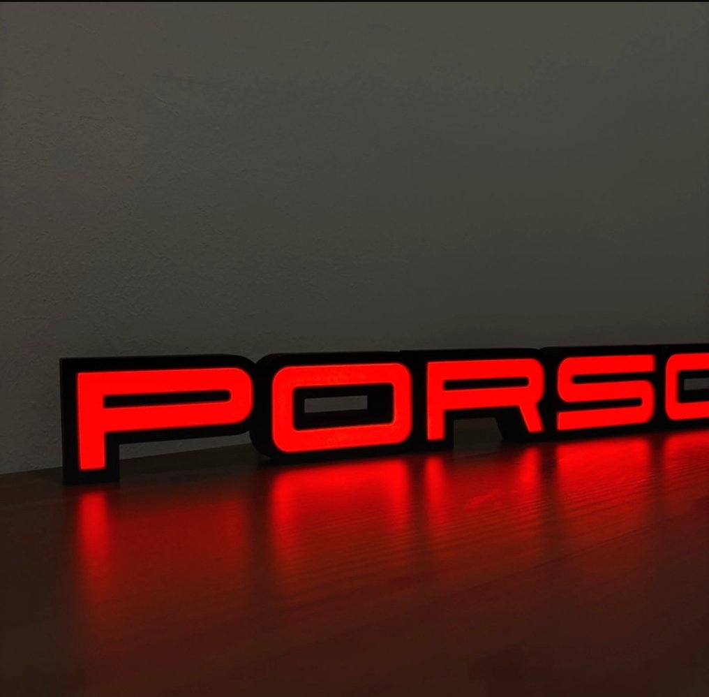 发光招牌 PORSCHE - insegna xxl porsche - 照明标志 - 塑料, 引导 #1.0