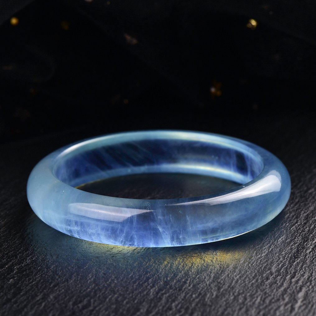 ALGT 认证 - 大型稀有天然海蓝宝手镯 以卓越的清晰度定义- 49.17 g #4.3