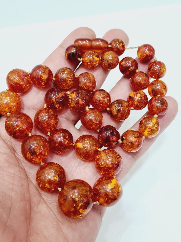 αλυσίδα από Βαλτικό κεχριμπάρι - Σειρά από χάντρες - Amber κεχριμπάρι #1.0