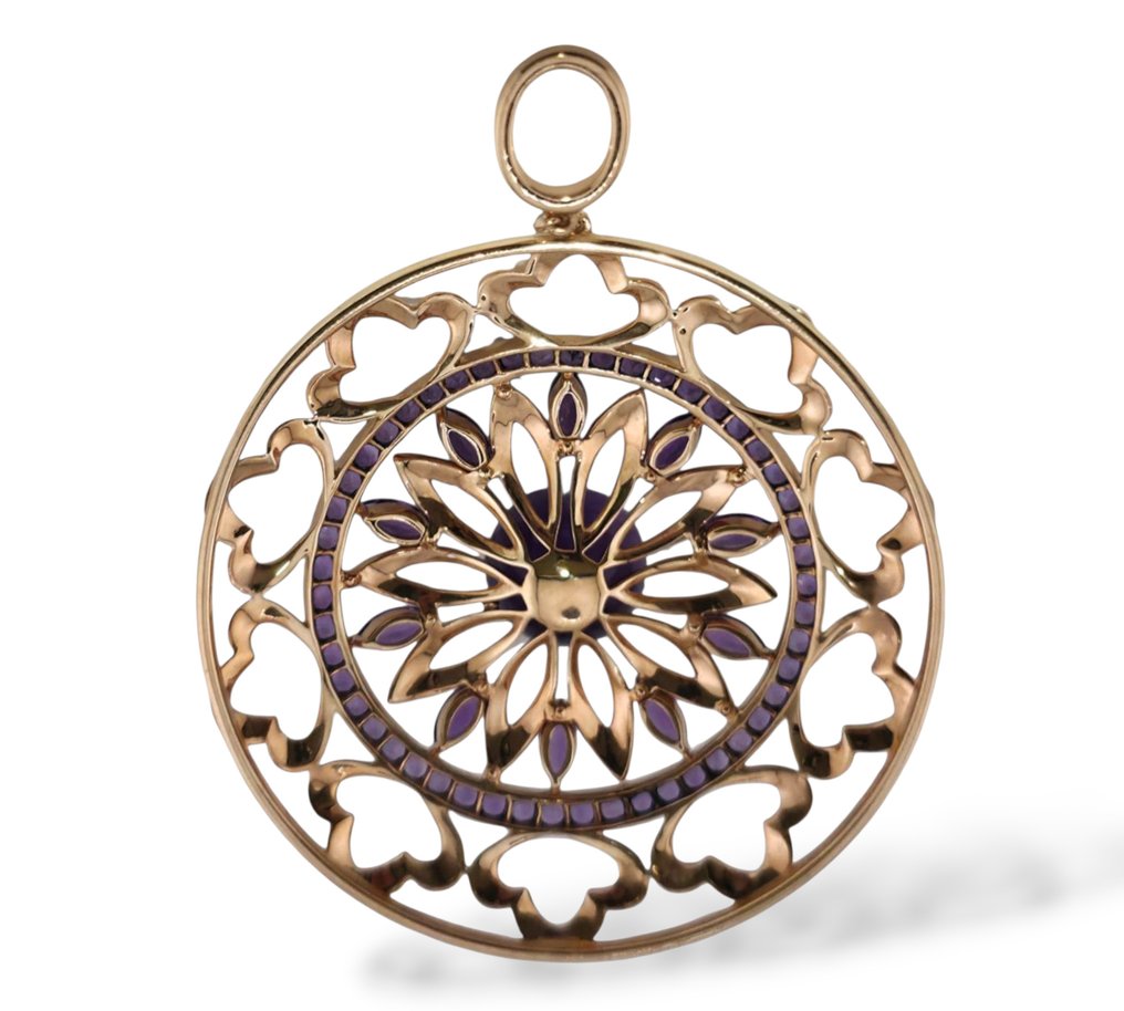 Bucherer - 吊坠 - 18K包金 黄金, Bucherer 18K黄金与紫水晶大吊坠 #1.0