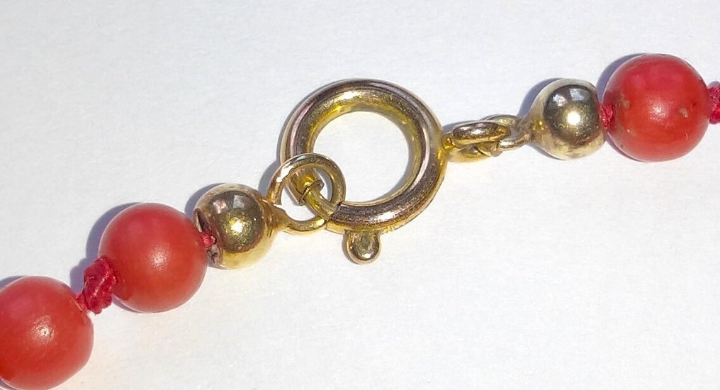 Μεσογειακές κοράλλια έως 13 mm Ø - 74 cm μήκος - 42,3 γραμμάρια. - Κολιέ #4.3