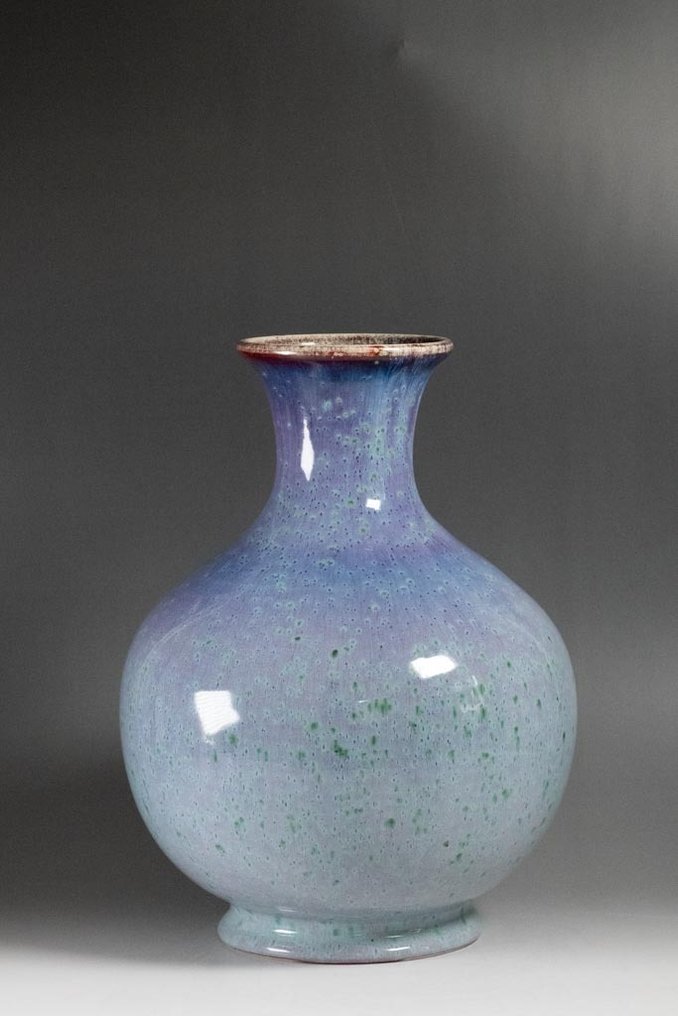 孔雀釉花瓶——彩虹交响 - 陶瓷 - Gaei Matsuyama 松山雅英 (1920-1963) - 日本 - 昭和年代(1926-1989) #1.0