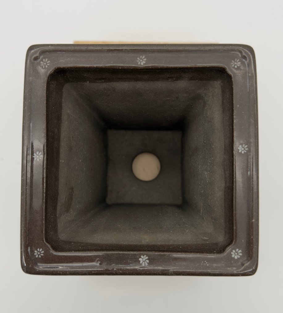 Ιαπωνική γλάστρα για μπονσάι Koyo Tokoname – διακόσμηση με μπλε υαλωμένα ίρις – υπογεγραμμένο – - Πήλινα, Κεραμικό - Koyo - Ιαπωνία - Late 20th century #4.3