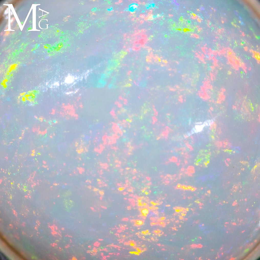 Natural Opal Play Color Phenomenon 925 Sterling Silver Pendant with Ethiopian Welo Opal - Height: 22 mm - Width: 13 mm- 4 g #1.0