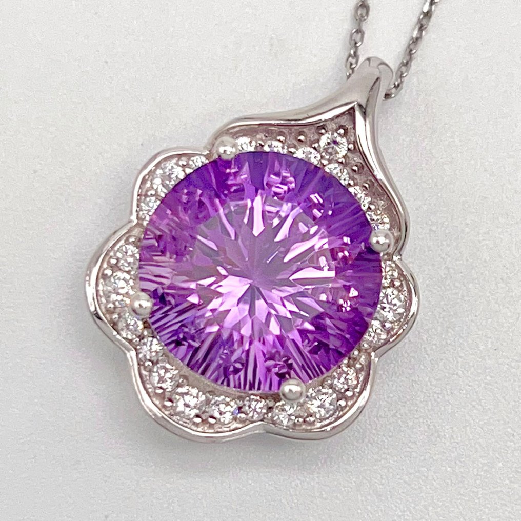 χωρίς τιμή ασφαλείας - Κολιέ Ασημί Αμέθυστος - 9.5CT #2.1