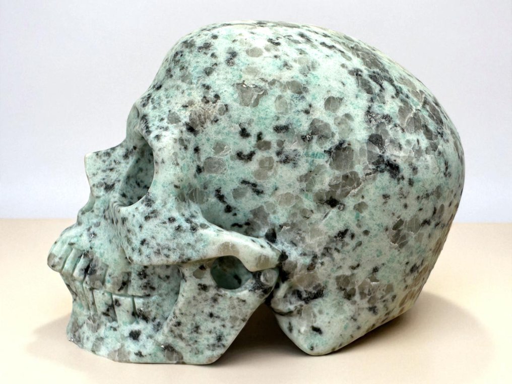 莲花碧玉骷髅“博物馆级” 雕刻頭骨 - Jasper - 9.5 cm - 8.5 cm - 12 cm - (1) #4.3