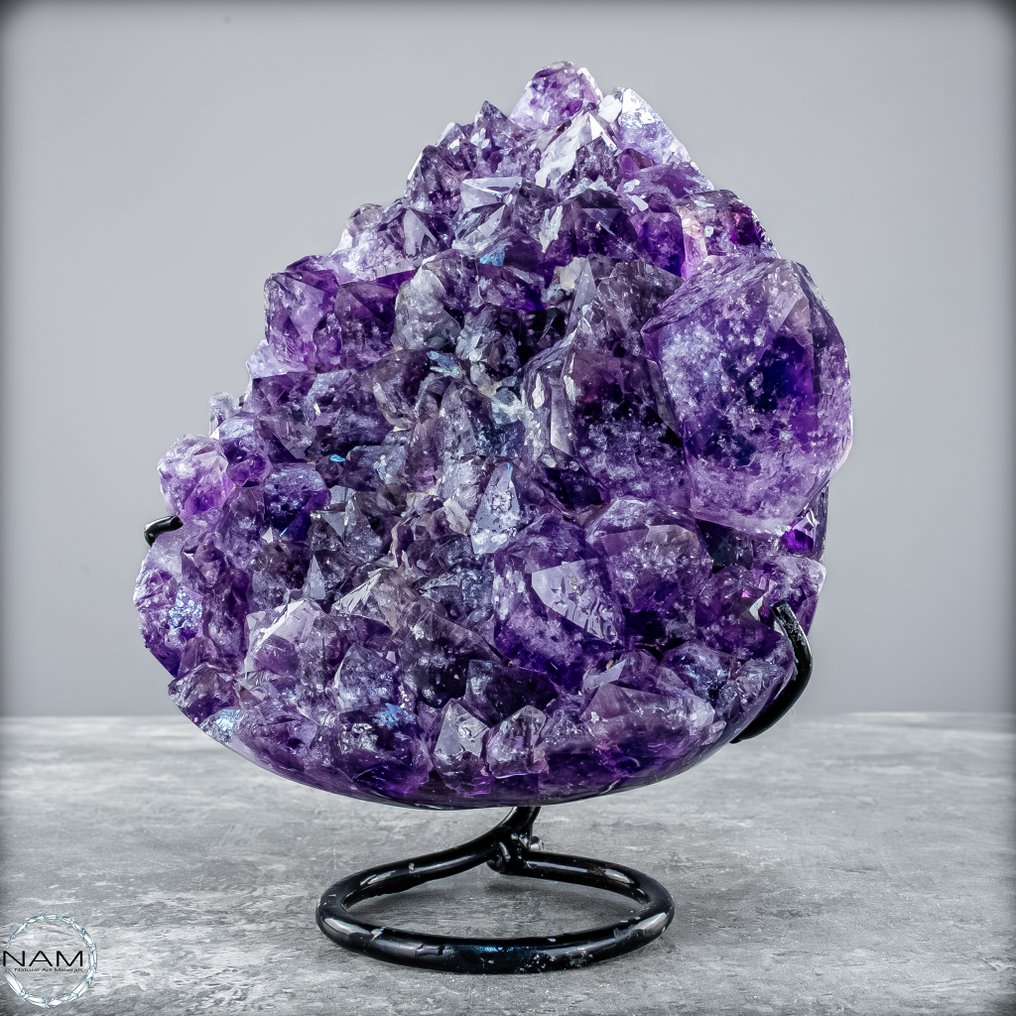 Majestic amethyst on stand – drop-shaped natural art full of depth and energy Uruguay- 1543.26 g #1.0