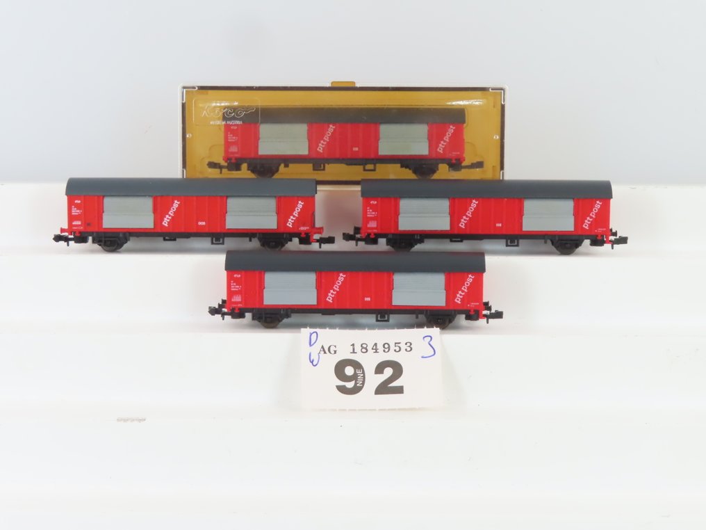 Roco N - o.a. 02333A - Carrozza merci di modellini di treni (4) - 4 veicoli chiusi di trasporto con due assi - NS, PTT #2.1