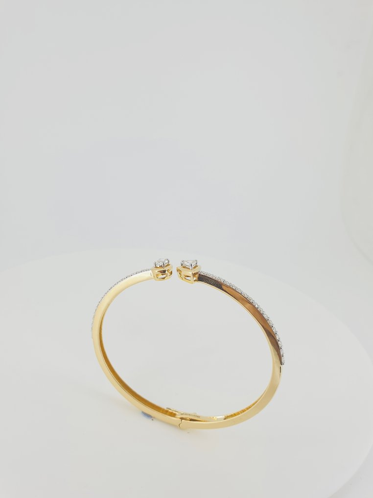 手镯 - 18K包金 黄金, 镀铑 -  1.38ct. tw. 钻石 (天然) #3.2