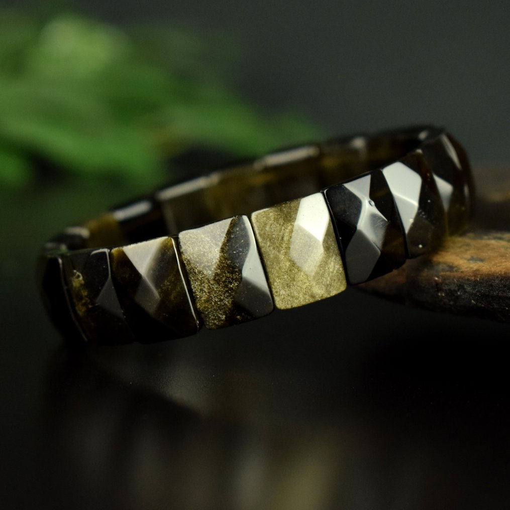 Οψιάνος Βραχιόλι υψηλής ποιότητας - Χρυσαφένια ερυσίδος ιριδίζουσα - Πλάτος: 15 mm- 33,3 g #1.0