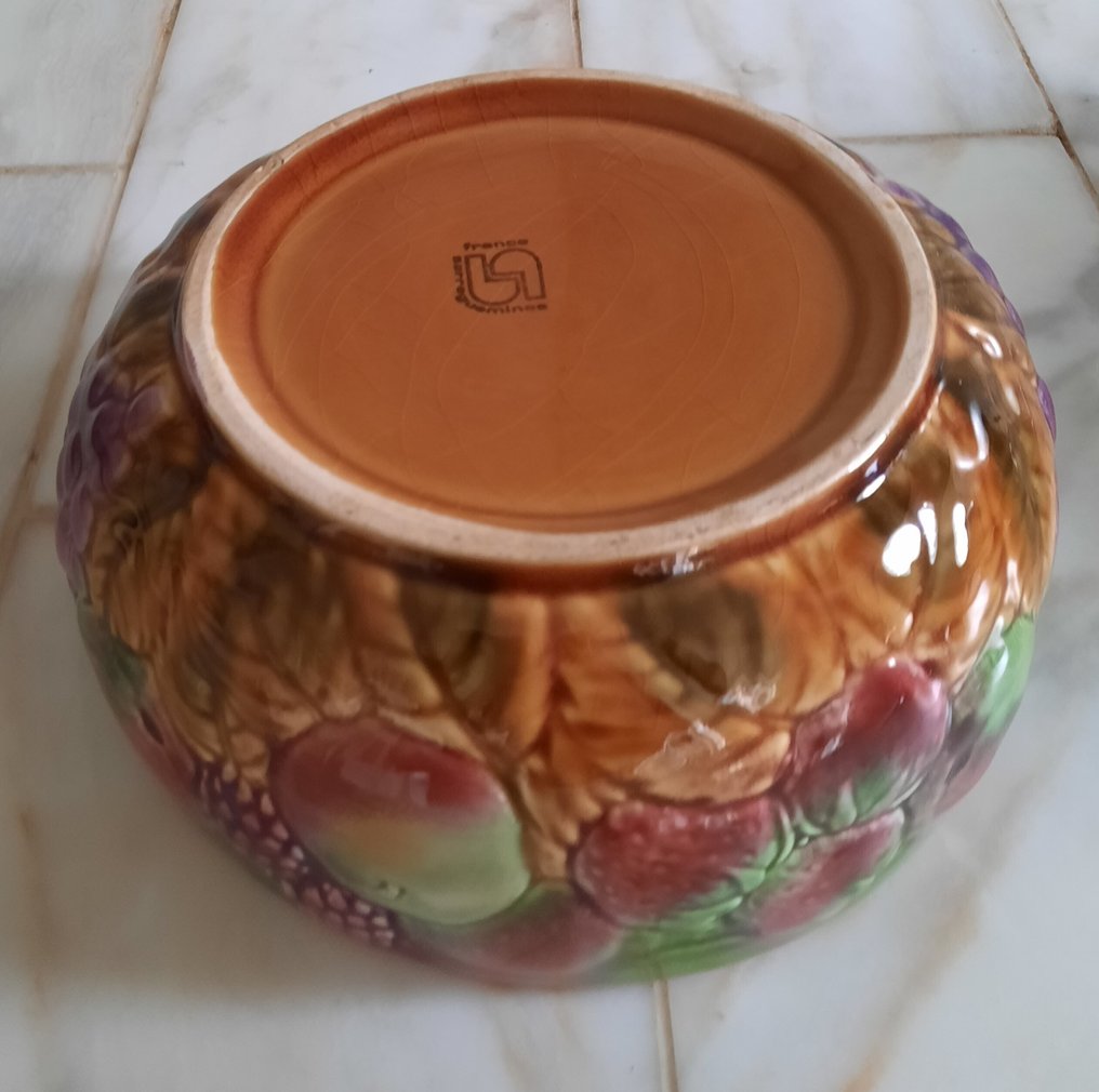 Sarreguemines Barbotine Fruit - Vajilla para postre (10) - Loza de barro #1.0