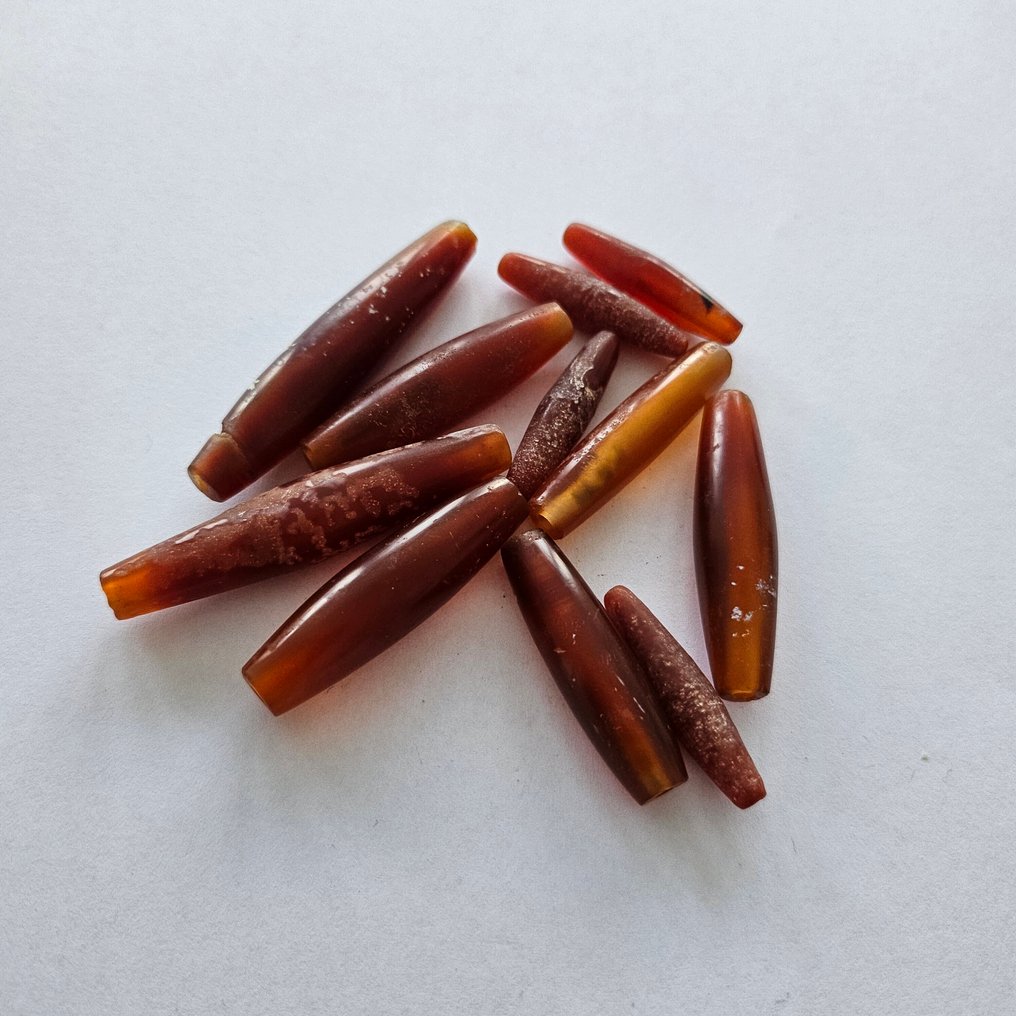 Via della Seta, Asia centrale Red Agate Perline per collane - 52 mm  (Senza Prezzo di Riserva) #1.0