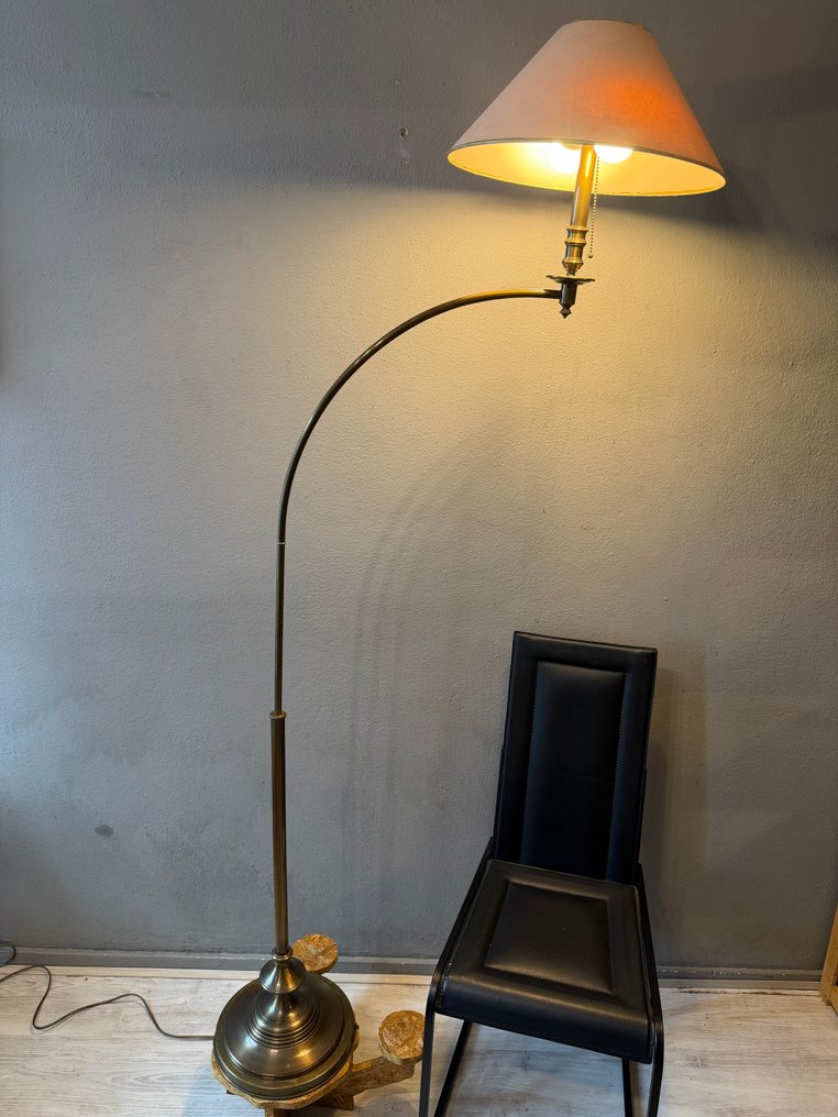Buet gulvlampe - Messing - Gulvlampe 193cm #1.0