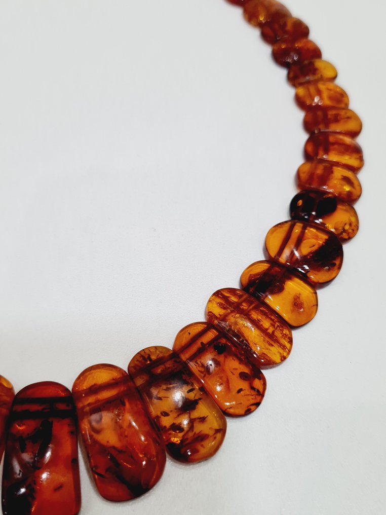 Όμορφο απολιθωμένο κεχριμπάρι chokar. - Κολιέ τσόκερ - Κρίκος από κεχριμπάρι #2.1