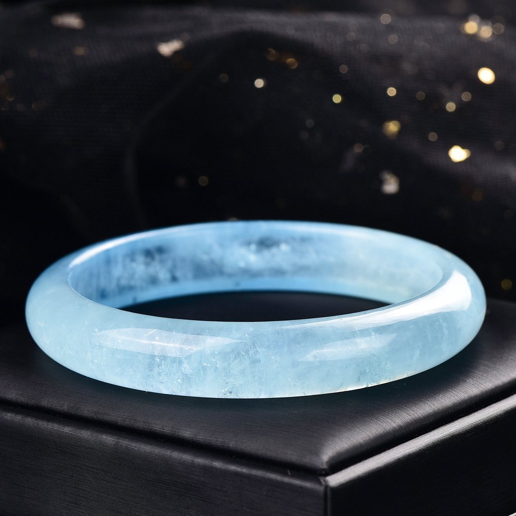 ALGT 认证 - 大型且极为独特的天然海蓝宝手镯 一眼就能突出的非凡清晰度- 47.3 g #3.2