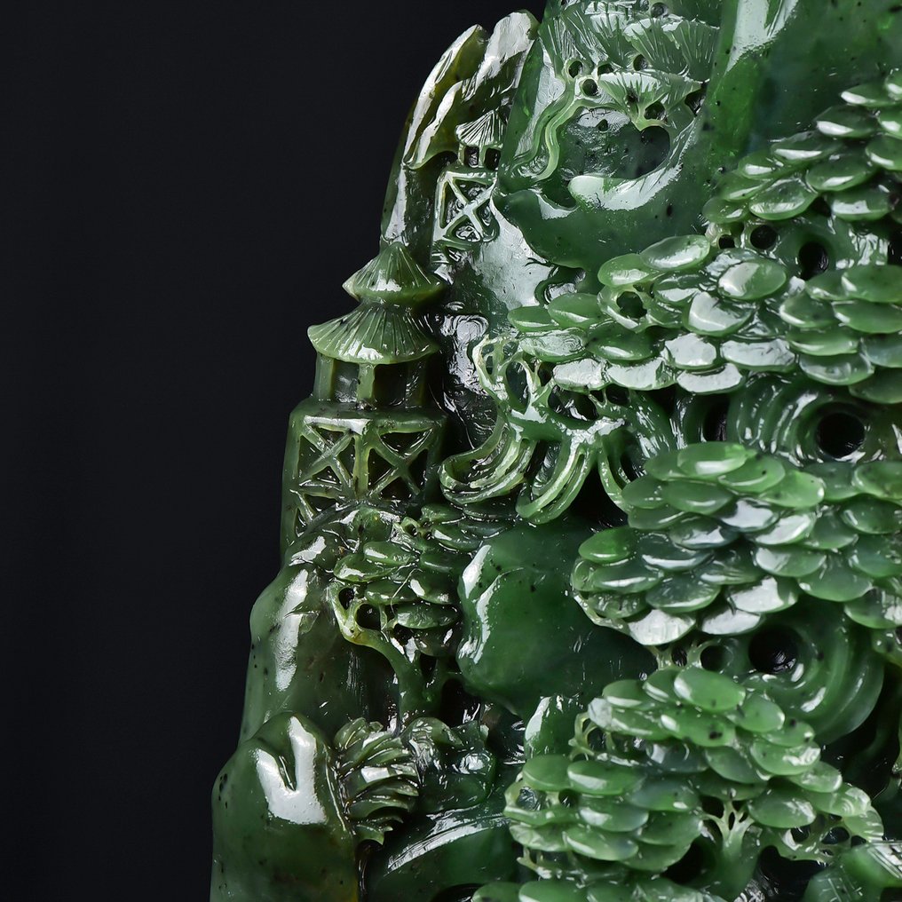 Πιστοποιημένο ALGT - Τεράστιο και Διδακτικό Φυσικό Νεφρίτη Jade Μια δυναμική απόχρωση διαμορφωμένη από τη φύση και το χρόνο.- 1600 g #4.3