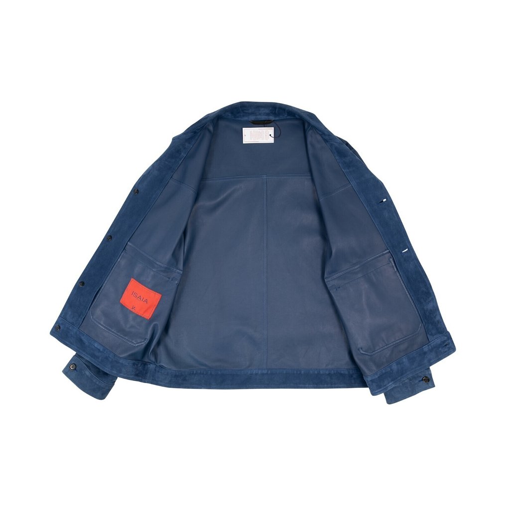 RRP 5200€ ISAIA NAPOLI "Portofino" Royal Blue Jacket Lambskin Leather - 48 IT - Jacket - New with tags #2.1