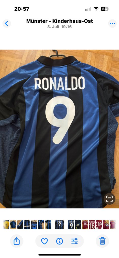 Inter Milan - Olasz labdarúgó-bajnokság - Ronaldo matchissue - 2001 - Futball ing #2.1