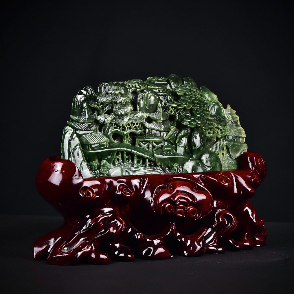 Πιστοποιημένο ALGT - Τεράστιο και Διδακτικό Φυσικό Νεφρίτη Jade Ένα βαθιά κορεσμένο χρώμα που αμέσως τραβάει την προσοχή.- 3200 g #3.2