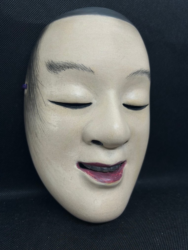 日本能乐面具 - 木, 木制雕刻能乐面具 - Semimaru蝉丸 - Semimaru蝉丸(艺术家:Ueda上田) #3.2