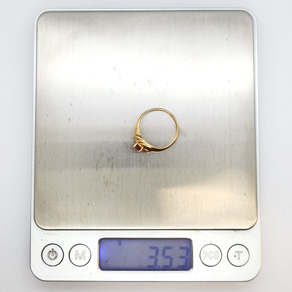 Δαχτυλίδι - 18 καράτια Κίτρινο χρυσό -  0.35ct. tw. Ρουμπίνι - Διαμάντι #4.3