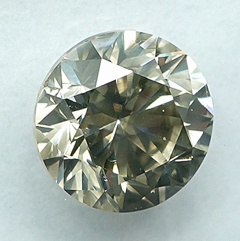 没有保留价 - 1 pcs 钻石 (天然色彩的) - 0.99 ct - 圆形 - Fancy 稍帶灰色的 黄色 - SI2 微内含二级 - 国际宝石研究院(IGI) #3.2