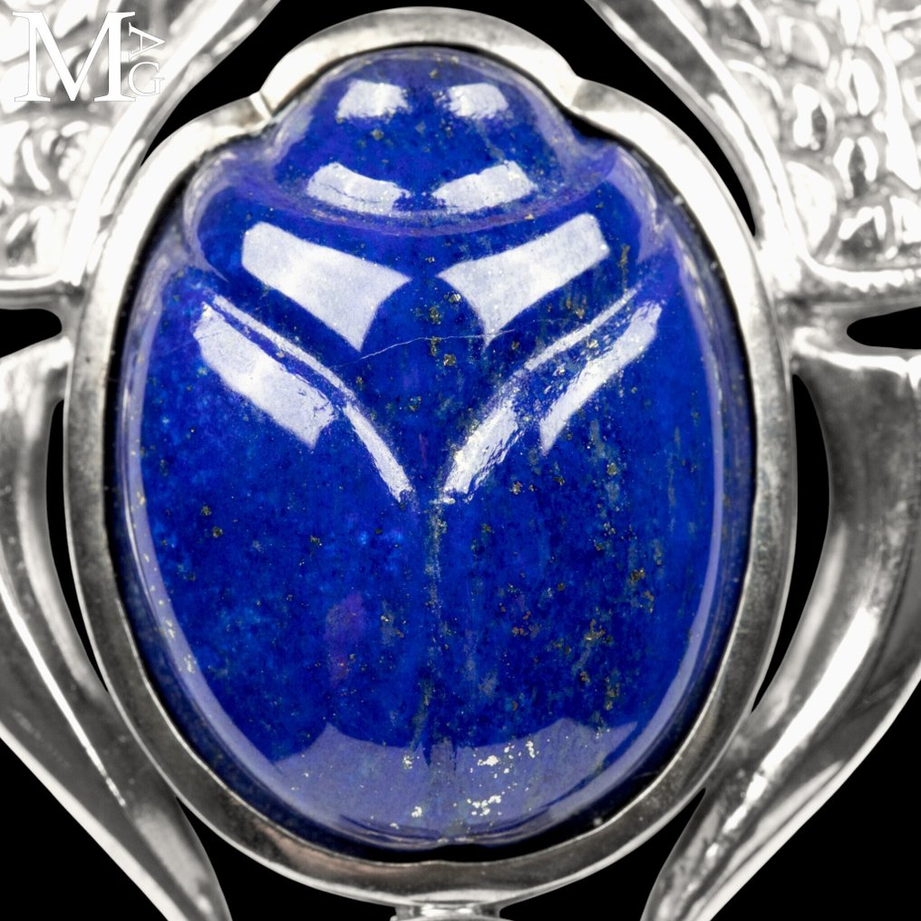 Spirituality and Eclecticism of Life Pharaonic Pendant – Lapis Lazuli, Quartz, Ethiopian Opal, Chrysoprase, and Amethyst - Height: 105 mm - Width: 43 mm- 50 g #2.1