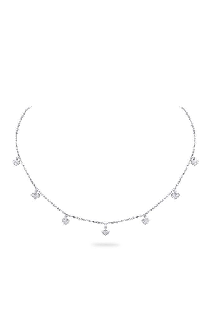 项链 - 18K包金 黄金, 镀铑 - 0.30ct. tw. 钻石 (天然) #1.0