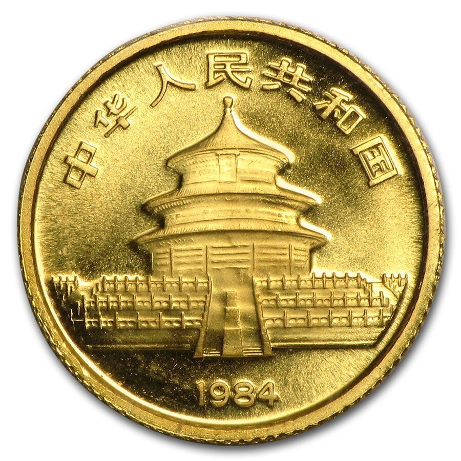 Kina. 1984 1/20 oz ¥5 CNY Chinese Gold Panda Coin #3.2